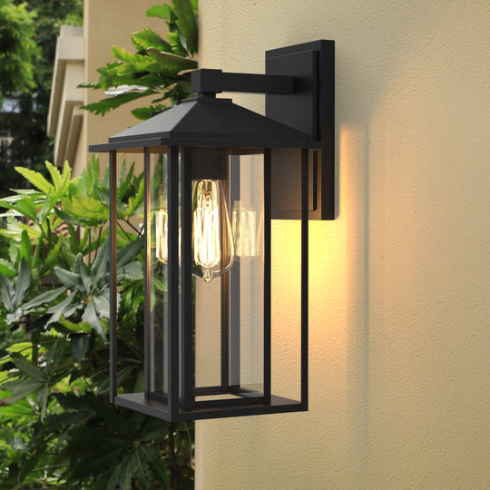 uxury Modern Black Outdoor Wall Lantern – Waterproof Exterior Light for Villa Entrance & Garden | E27