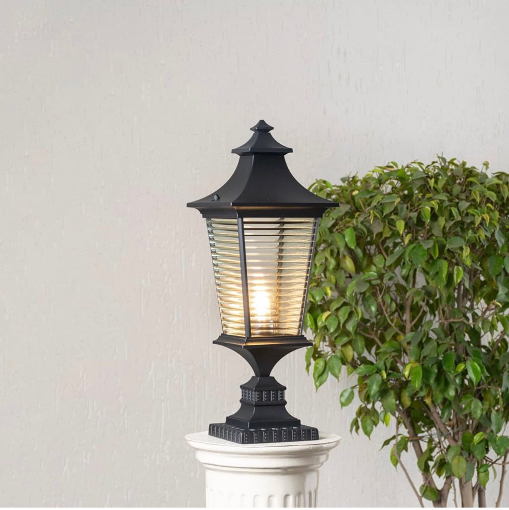Modern Dark brown Outdoor Gate Pillar Lantern Light – 56cm | E27 Exterior Post Light for Garden, Villa & Entrance