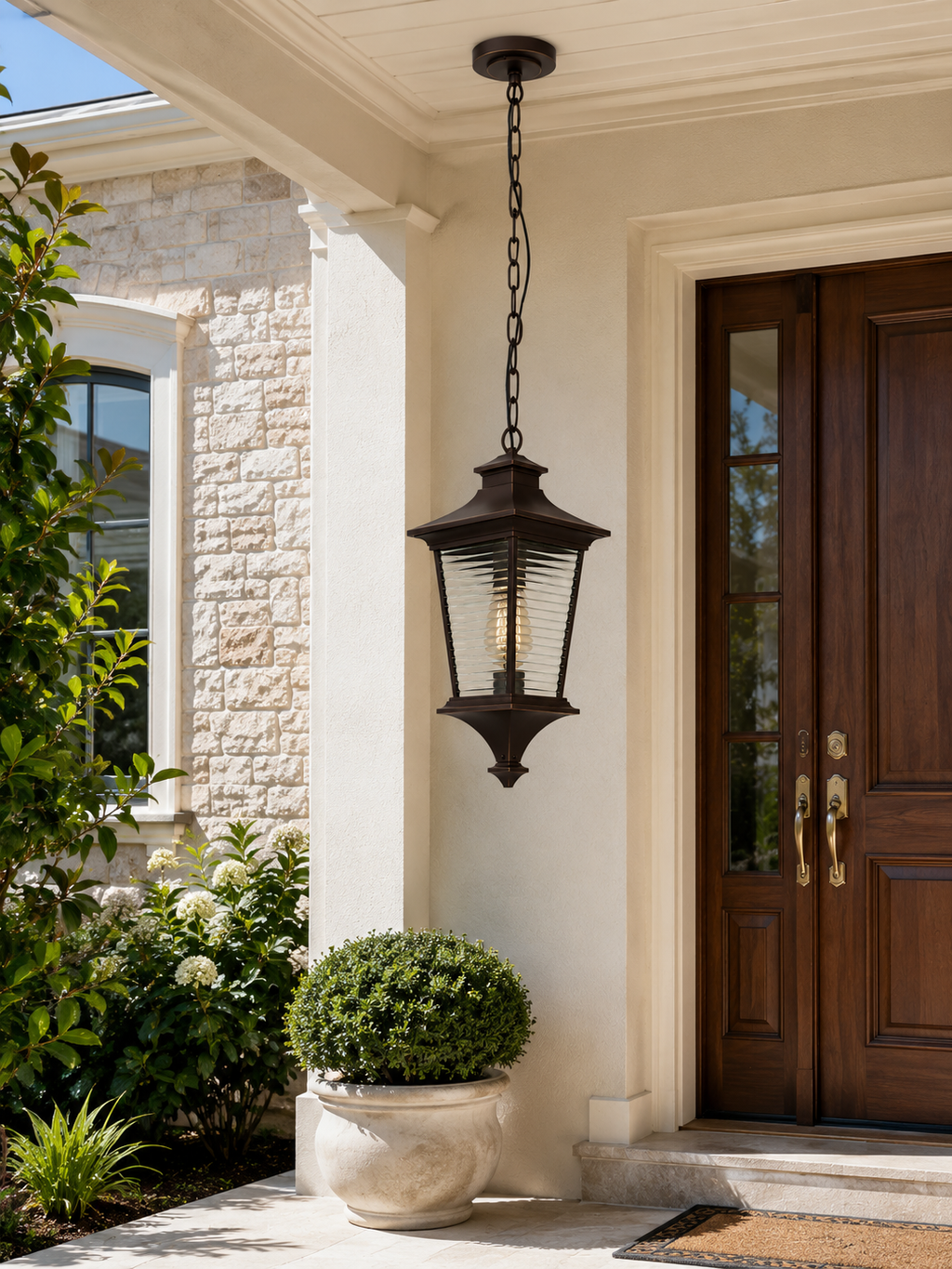 1.	Modern Dark Brown Outdoor Hanging Lantern Light – E27 Pendant Light for Entrance, Balcony & Patio