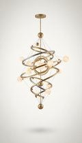 Celestial Halo Chandelier with Blown Glass