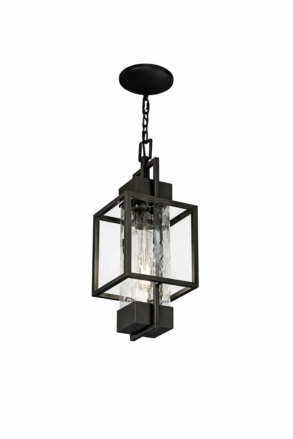 Modern Black Outdoor Hanging Pendant Lantern Light – Waterproof E27 Exterior Ceiling Light for Villa, Garden, Porch &