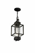Modern Black Outdoor Hanging Pendant Lantern Light – Waterproof E27 Exterior Ceiling Light for Villa, Garden, Porch &