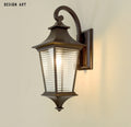 Premium Dark Brown Outdoor Wall Lantern | Waterproof Die-Cast Aluminum Wall Sconce with Ribbed Glass | Exterior Light for Villa, Garden, Gate & Entrance