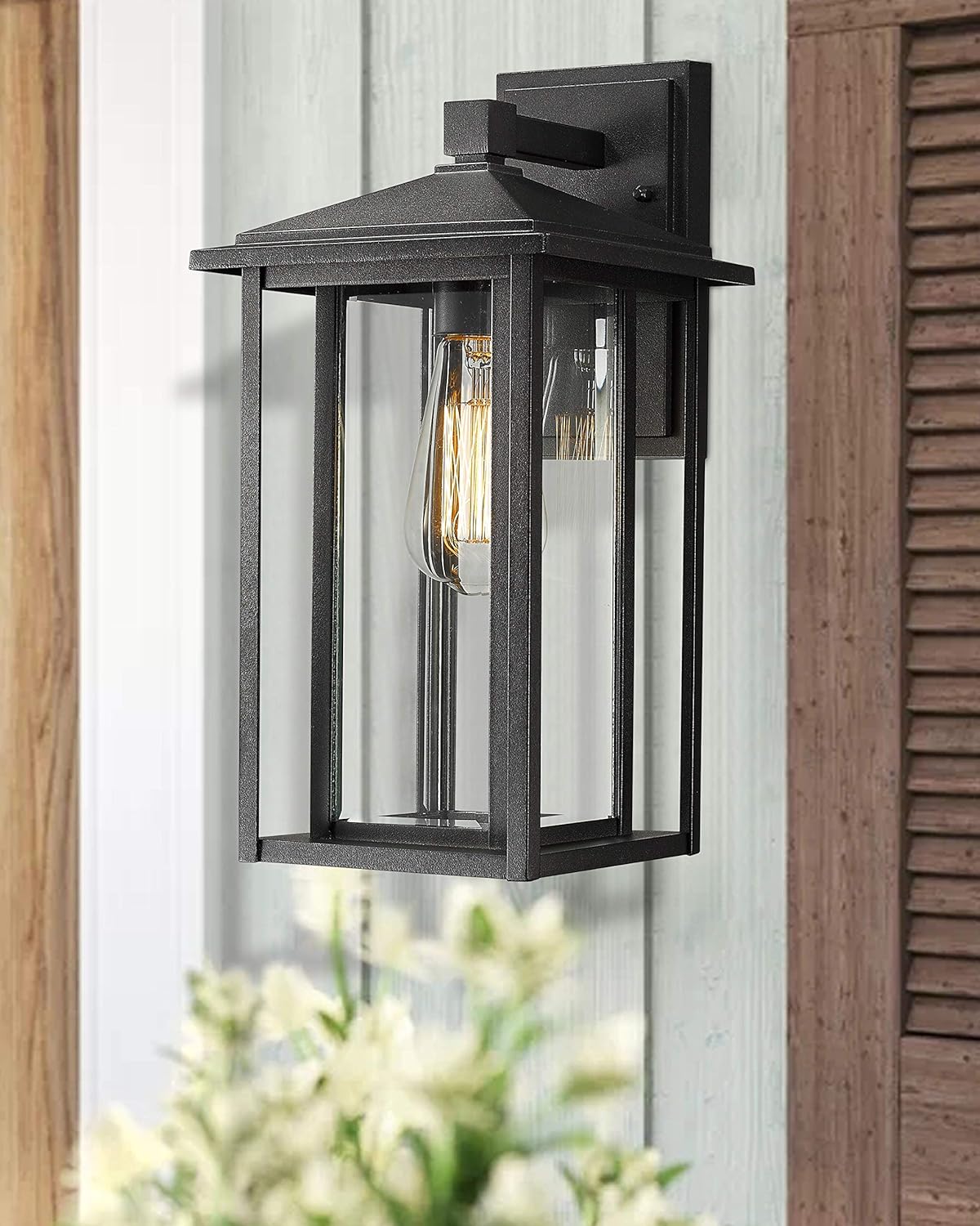 uxury Modern Black Outdoor Wall Lantern – Waterproof Exterior Light for Villa Entrance & Garden | E27
