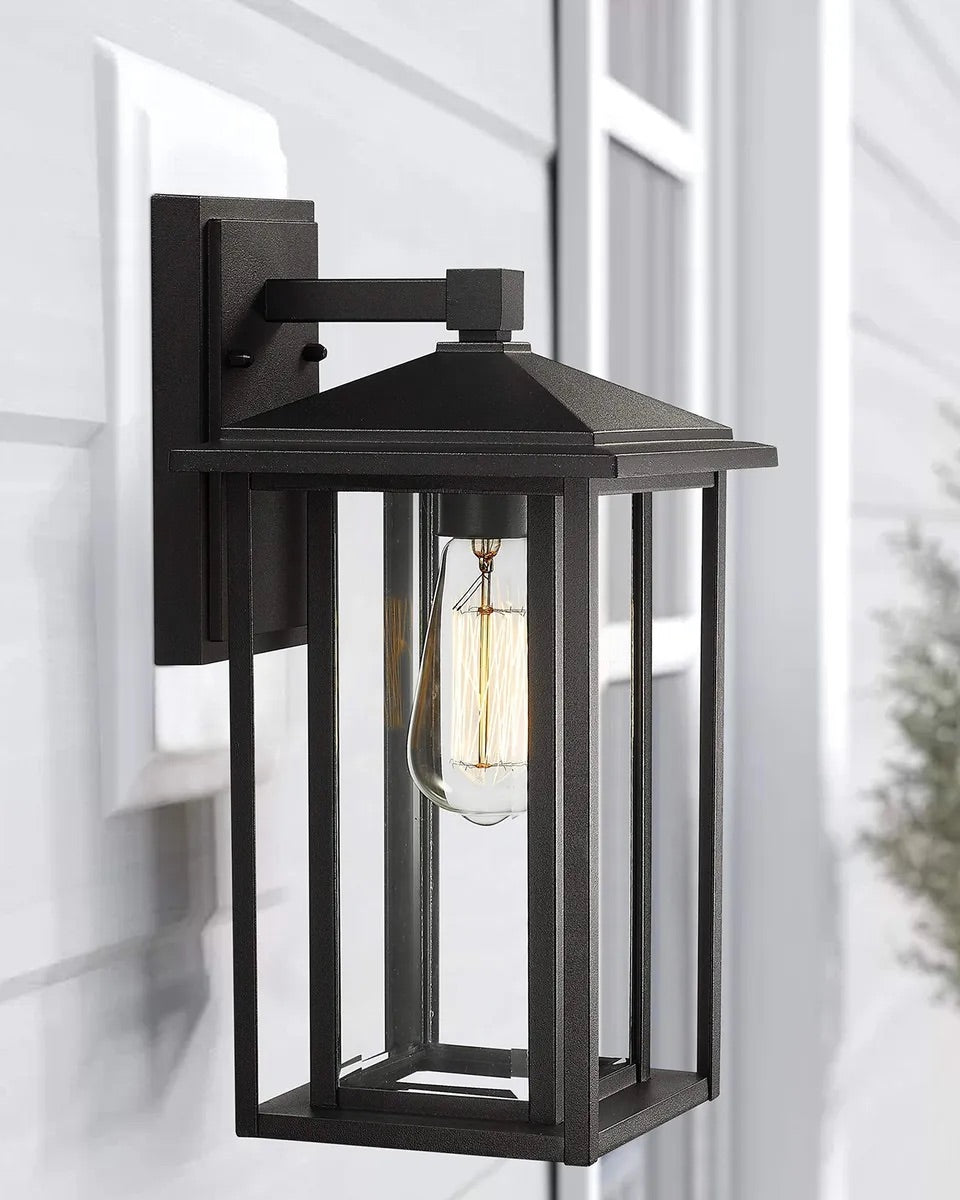 uxury Modern Black Outdoor Wall Lantern – Waterproof Exterior Light for Villa Entrance & Garden | E27