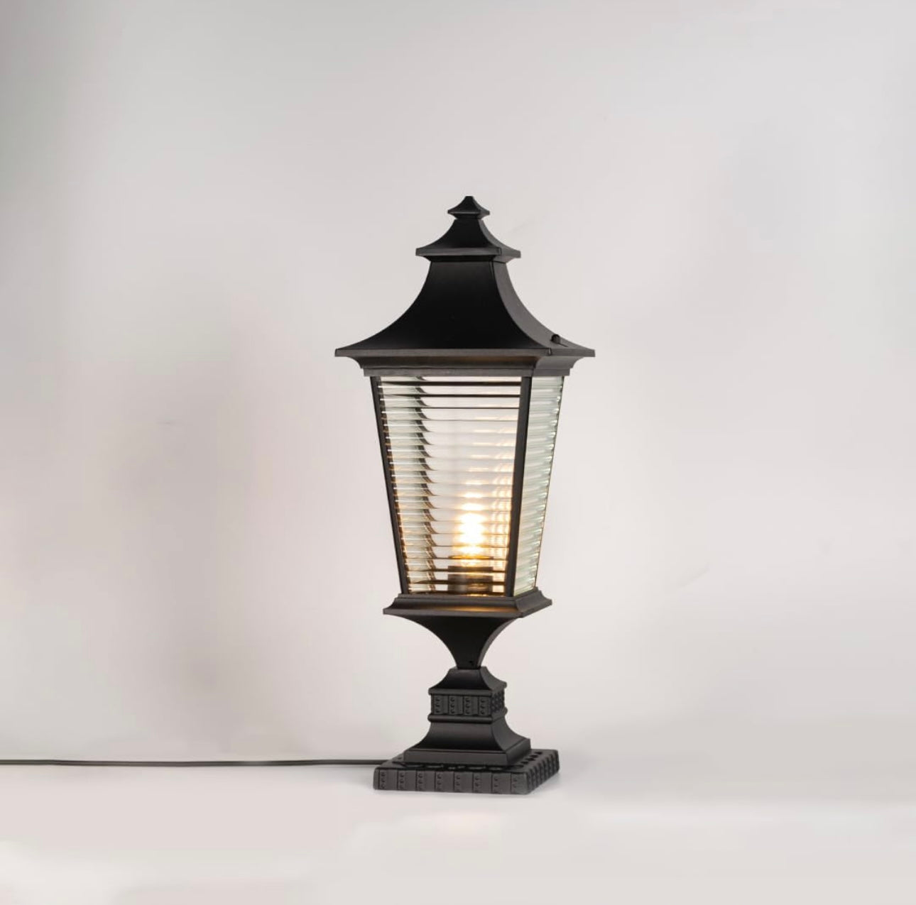 Modern Dark brown Outdoor Gate Pillar Lantern Light – 56cm | E27 Exterior Post Light for Garden, Villa & Entrance
