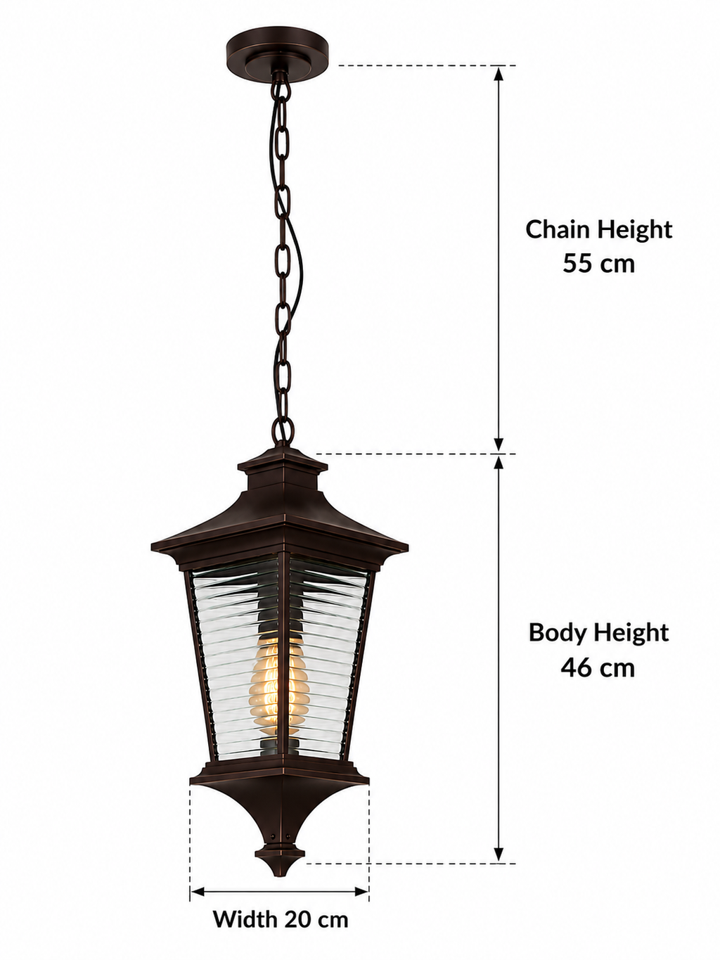1.	Modern Dark Brown Outdoor Hanging Lantern Light – E27 Pendant Light for Entrance, Balcony & Patio
