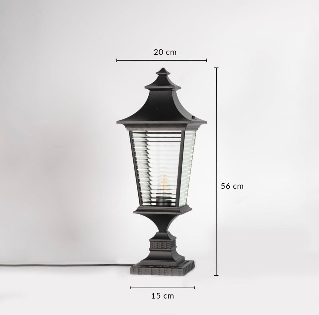 Modern Dark brown Outdoor Gate Pillar Lantern Light – 56cm | E27 Exterior Post Light for Garden, Villa & Entrance