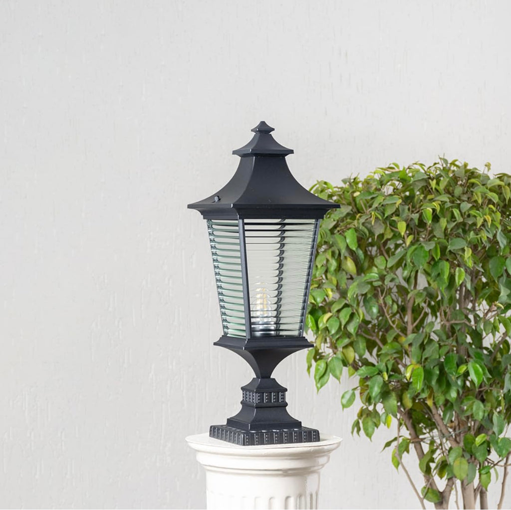Modern Dark brown Outdoor Gate Pillar Lantern Light – 56cm | E27 Exterior Post Light for Garden, Villa & Entrance