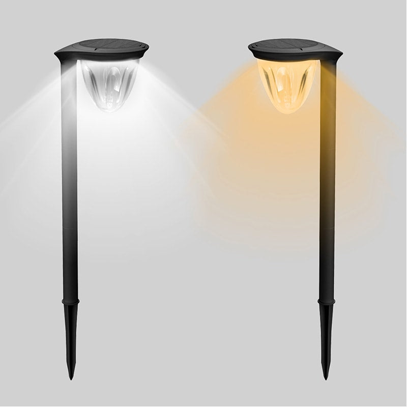 QF-201 Multi-Purpose Lamp Solar-Powdered 2200mAh Pathway Multicolour for Garden Outdoor Decoration Lawn Spotlight with Solar Panel, 1 PCS 3000k+6000k
