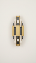 Brass Linear Statement Fixture with Sculptural Arms
